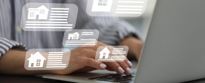 What buyers want when buying a home - Laptop with house icons