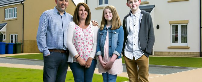 Bank of mum and dad - Family stood outside new house